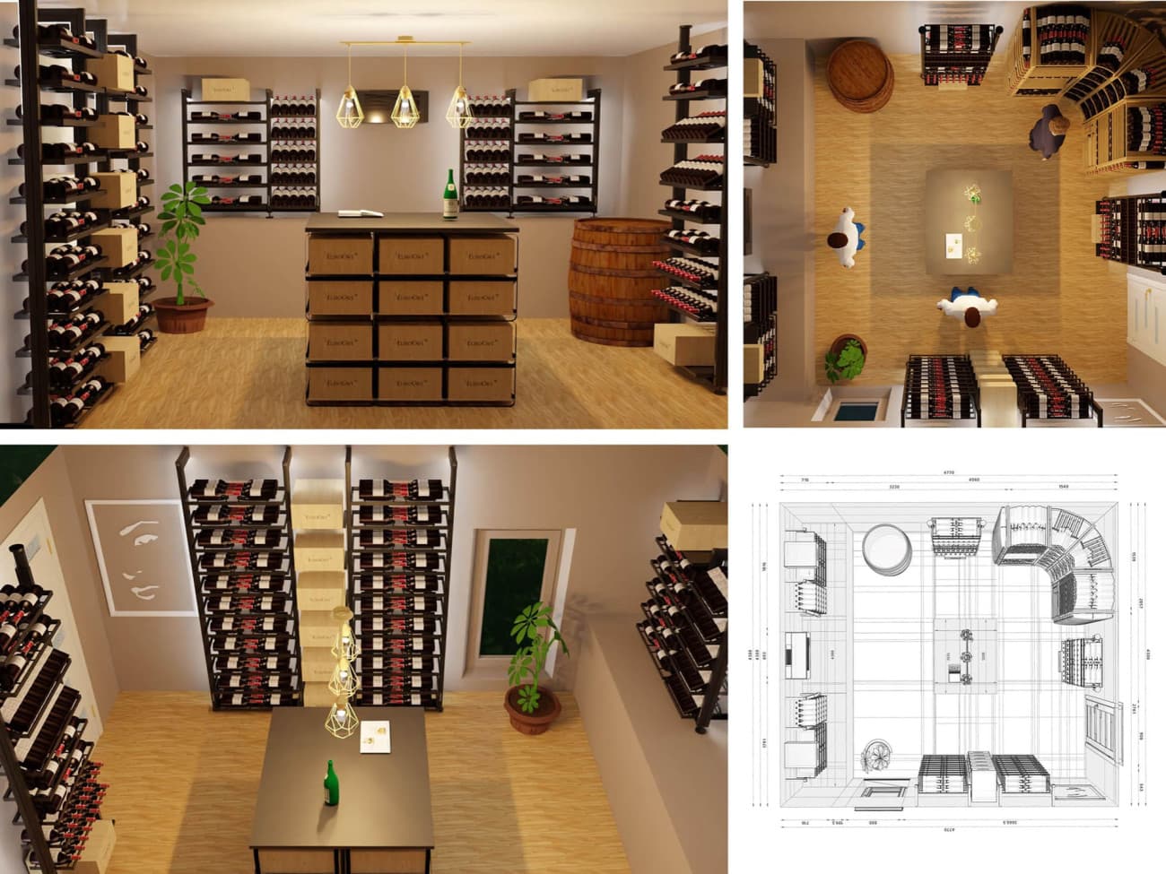 Professional cellar design & 3d renderings installation in Charlotte, NC - custom wine cellar craftsmanship by Charlotte Wine Cellars